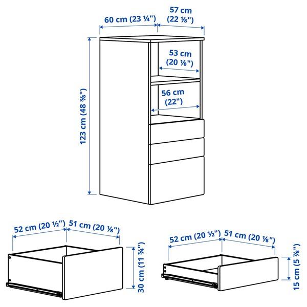 [IKEA/イケア/通販]SMASTAD スモースタード / PLATSA プラッツァ本棚, ホワイト ブルー/引き出し3段付き,60x57x123 cm[8](59544660) |  | 06