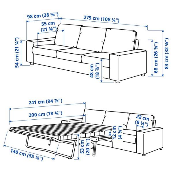 [IKEA/イケア/通販]VIMLE ヴィムレ3人掛けソファベッド, ワイドアームレスト付き/グンナレド ベージュ[10](59545216) |  | 09