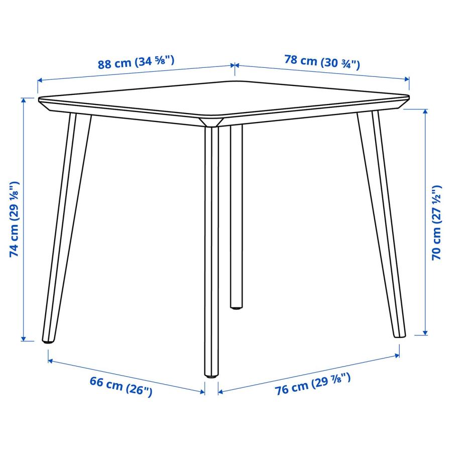 [IKEA/イケア/通販]LISABO リーサボー / LISABO リーサボー テーブル＆チェア2脚, アッシュ/タルミーラ ホワイト/ブラック, 88x78 cm[3](59554833) |  | 06