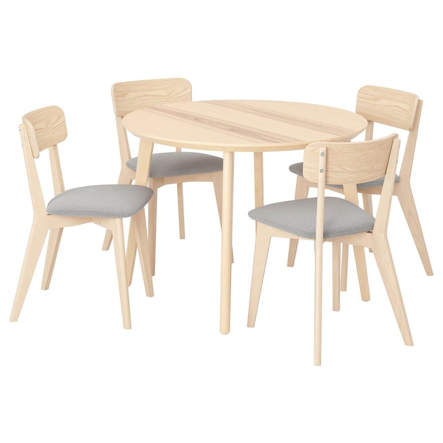 [IKEA/イケア/通販]LISABO リーサボー / LISABO リーサボー テーブル＆チェア4脚, アッシュ/タルミーラ ホワイト/ブラック, 105 cm[5](59554852) | 