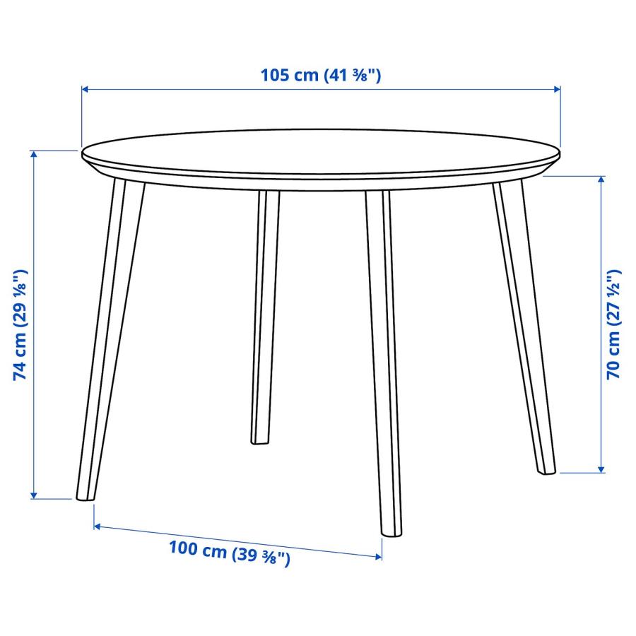 [IKEA/イケア/通販]LISABO リーサボー / LISABO リーサボー テーブル＆チェア4脚, アッシュ/タルミーラ ホワイト/ブラック, 105 cm[5](59554852) |  | 06