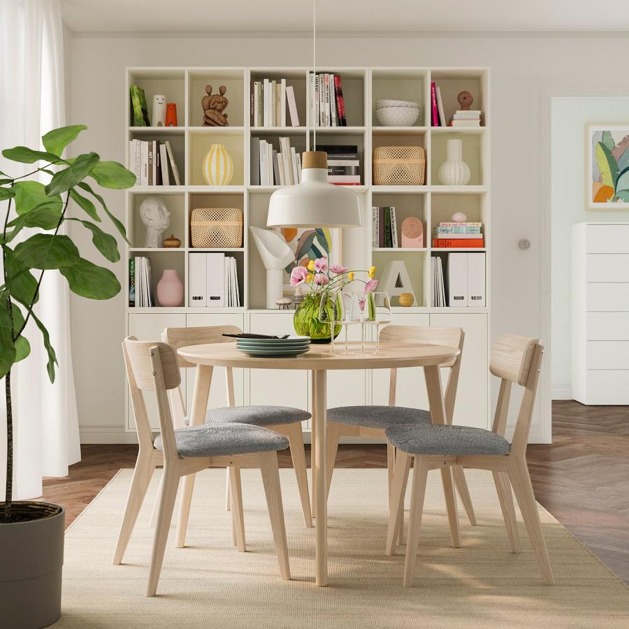 [IKEA/イケア/通販]LISABO リーサボー / LISABO リーサボー テーブル＆チェア4脚, アッシュ/タルミーラ ホワイト/ブラック, 105 cm[5](59554852) |  | 08