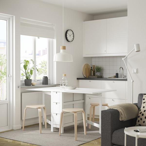 [IKEA/イケア/通販]NORDEN ノールデン / KYRRE シルレ テーブル＆スツール4個, ホワイト/バーチ, 26/89/152 cm[6](59568830) |  | 01