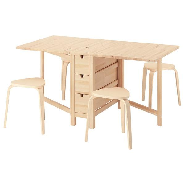 [IKEA/イケア/通販]NORDEN ノールデン / KYRRE シルレ テーブル＆スツール4個, バーチ/バーチ, 26/89/152 cm[6](59568892) | 