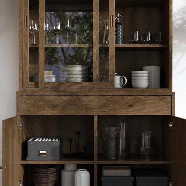 [IKEA/イケア/通販]TONSTAD トンスタード収納コンビネーション ガラス引き戸付き, ブラウン ステイン……[5](59570258) |  | 02