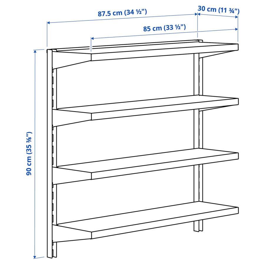 [IKEA/イケア/通販]BROR ブロール ウォールシェルフコンビネーション, ブラック, 88x30x90 cm[3](59571856)_2