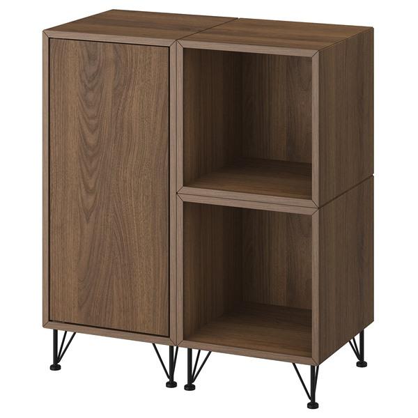 [IKEA/イケア/通販]EKET エーケトキャビネットコンビネーション 脚付き, ブラウン ウォールナット調/メタル ブラック,70x35x80 cm[4](59572200) | 