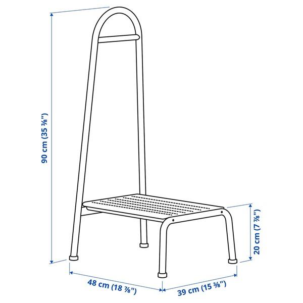 [IKEA/イケア/通販]BASINGEN ベーシンゲンステップスツール ハンドレール付き, チャコール[E](595755) |  | 07