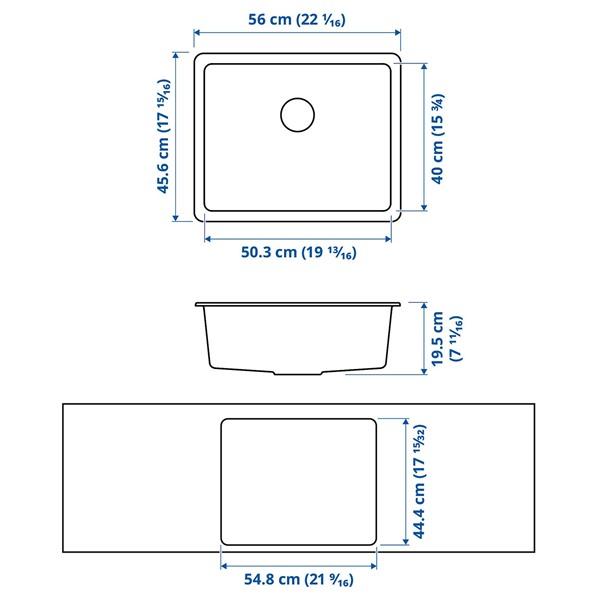 [IKEA/イケア/通販]KILSVIKEN シルスヴィーケンはめ込み式シンク 1ボウル, ホワイト/合成石英,56x46 cm[3](59579956) |  | 03