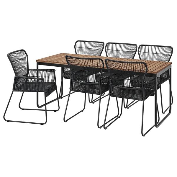 [IKEA/イケア/通販]VASMAN ヴェスマン / TALLSKAR タルシェールテーブル＋チェアアームレスト付き6 屋外……[8](59584477) | 