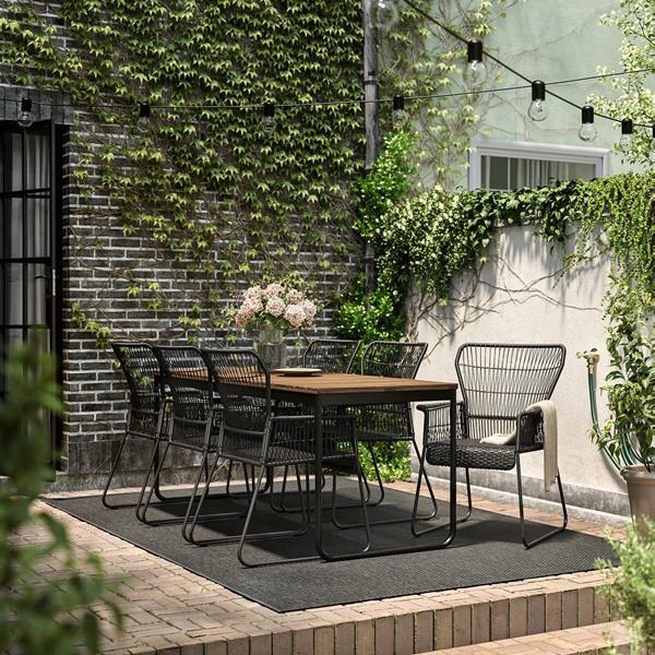 [IKEA/イケア/通販]VASMAN ヴェスマン / TALLSKAR タルシェールテーブル＋チェアアームレスト付き6 屋外……[8](59584477) |  | 03