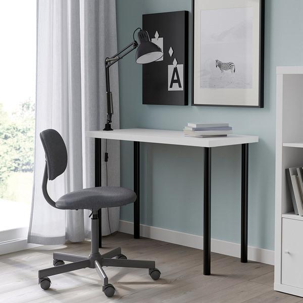 [IKEA/イケア/通販]LINNMON リンモン / ADILS オディリステーブル, ホワイト/ブラック,100x45 cm[5](59590157) |  | 03