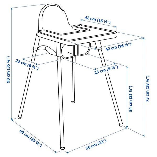 [IKEA/イケア/通販]ANTILOP アンティロープハイチェア トレイ付き, ホワイト/ホワイト[3](59597516) |  | 05