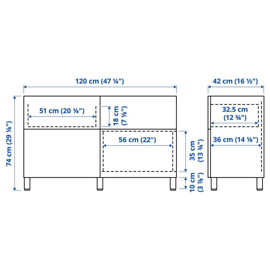 [IKEA/イケア/通販]BESTA ベストー 収納コンビネーション 扉/引き出し付き, ホワイト/ピープマカレ ホワイト, 120x42x75 cm[17](59598115) |  | 02