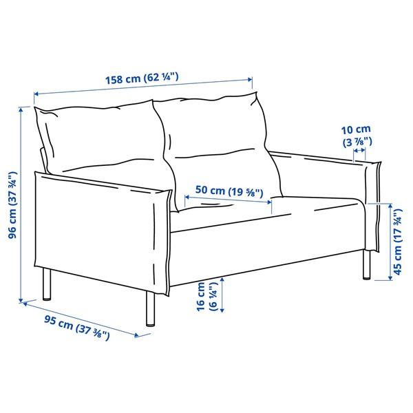 [IKEA/イケア/通販]MANNARP マッナルプ2人掛けソファ, サクセマーラ グレーベージュ[4](59604003) |  | 08