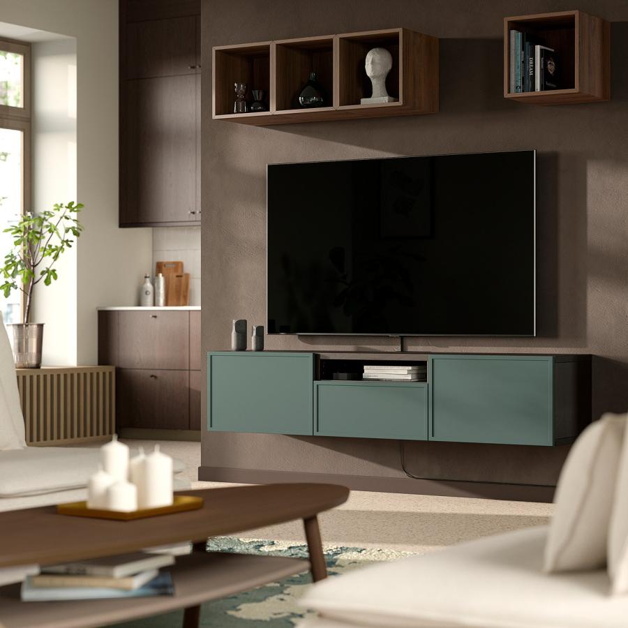 [IKEA/イケア/通販]BESTA ベストー テレビ台， ブラックブラウン/クルークマカーレ ダークグレーグリーン， 180x42x39 cm[12](59612116)_1