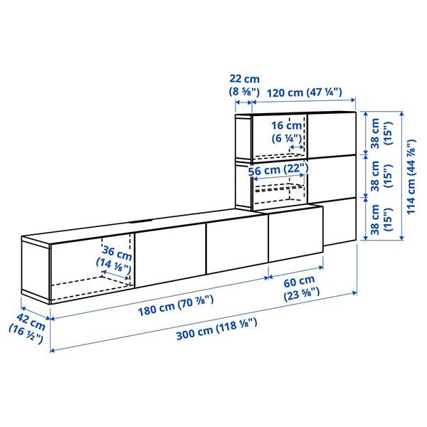 [IKEA/イケア/通販]BESTA ベストー メディア収納コンビネーション, ブラックブラウン ラップヴィーケン/ヘデヴィーケン オーク, 300x42x114 cm[39](59612437) |  | 04