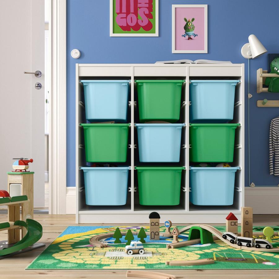 [IKEA/イケア/通販]TROFAST トロファスト 収納コンビネーション, ルームディバイダ― ホワイト/ライトブルー ブライトグリーン, 99x44x95 cm[11](59613106) |  | 01