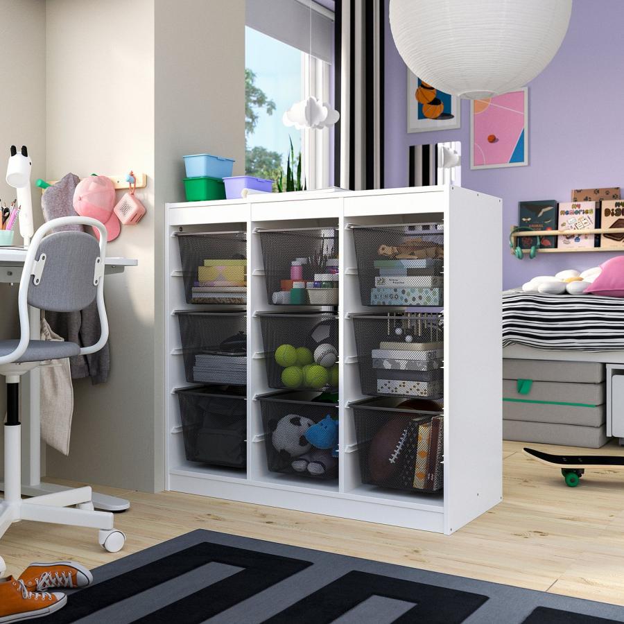 [IKEA/イケア/通販]TROFAST トロファスト 収納コンビネーション, ルームディバイダ―/ホワイト ダークグレー, 99x44x95 cm[11](59613130) |  | 01