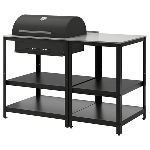 [IKEA/イケア/通販]GRILLSKAR グリルシェール炭火焼きバーベキューグリル アイランドキッチン付き, ステンレススチール/屋外用,147x61 cm[II](59618929) | 