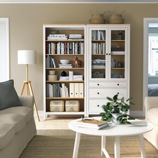 [IKEA/イケア/通販]HEMNES ヘムネス収納コンビネーション 扉/引き出し付き, ホワイト/ライトブラウンステイン,180x197 cm[EE](59649983) |  | 01
