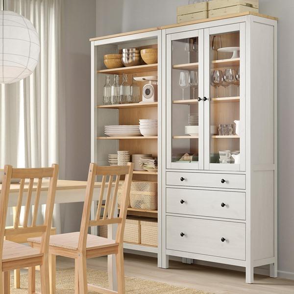 [IKEA/イケア/通販]HEMNES ヘムネス収納コンビネーション 扉/引き出し付き, ホワイト/ライトブラウンステイン,180x197 cm[EE](59649983) |  | 03