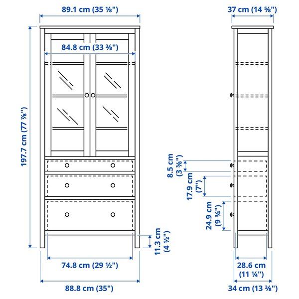 [IKEA/イケア/通販]HEMNES ヘムネス収納コンビネーション 扉/引き出し付き, ホワイト/ライトブラウンステイン,180x197 cm[EE](59649983) |  | 05