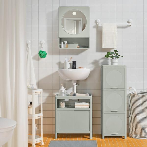 [IKEA/イケア/通販]IVOSJON イヴォーショーン洗面ベースキャビネット, 引き戸付き/グリーン,50x33x57 cm[C](597293) |  | 02