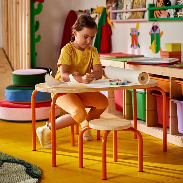 [IKEA/イケア/通販]GREJSIMOJS グレイシモイス子ども用テーブル, 木製/オレンジ,84x42 cm[F](598971) |  | 01
