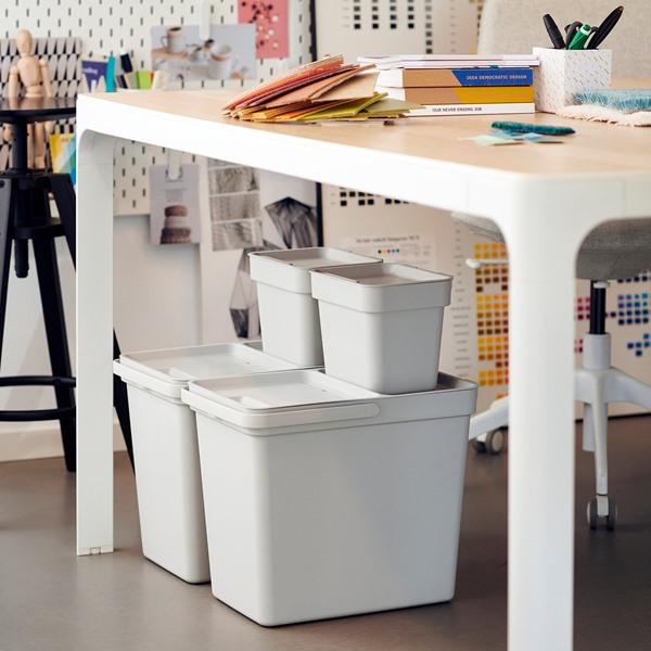 [IKEA/イケア/通販]HALLBAR ホルバルふた付きゴミ箱, ライトグレー,3 l[A](60432195) |  | 06