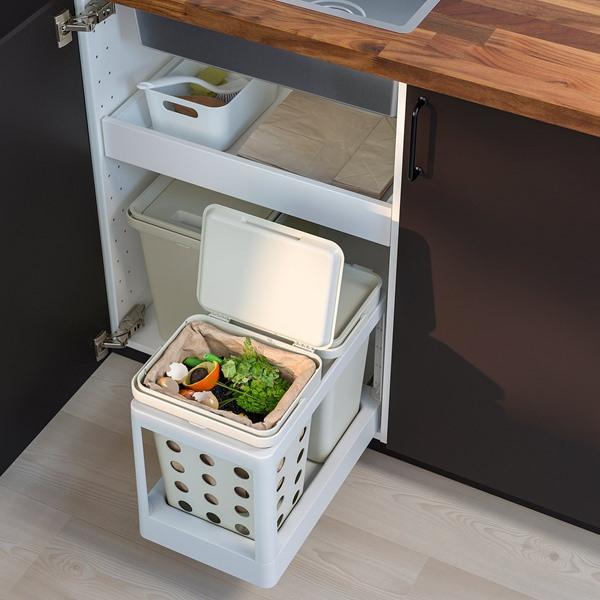 [IKEA/イケア/通販]HALLBAR ホルバル生ゴミ用ふた付きゴミ箱, ライトグレー,10 l[C](60433883) |  | 03