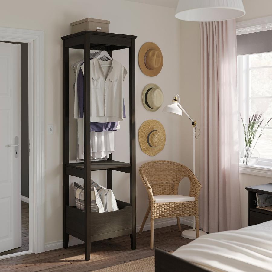 [IKEA/イケア/通販]IDANAS イダネス オープンワードローブ, ダークブラウン ステイン仕上げ, 59x211 cm[L](60458840) |  | 01