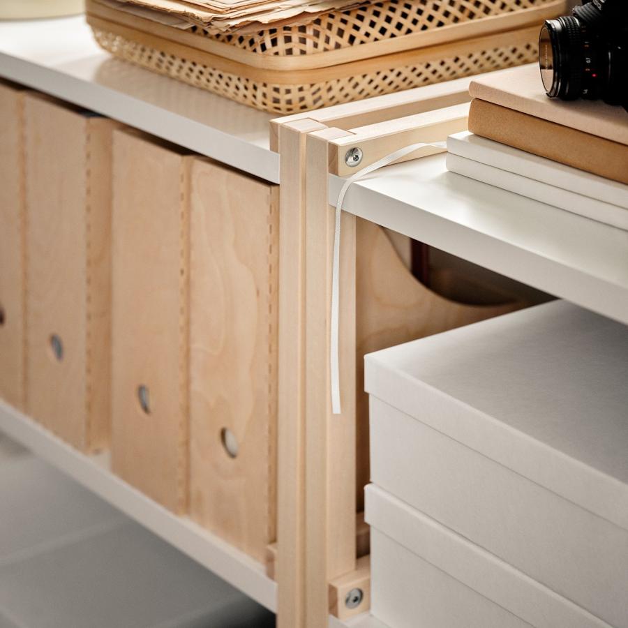 [IKEA/イケア/通販]EKENABBEN エーケナッベン オープンシェルフユニット, アスペン/ホワイト, 70x34x154 cm[G](60487814)の画像