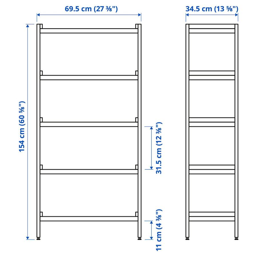 [IKEA/イケア/通販]EKENABBEN エーケナッベン オープンシェルフユニット, アスペン/ホワイト, 70x34x154 cm[G](60487814)の画像