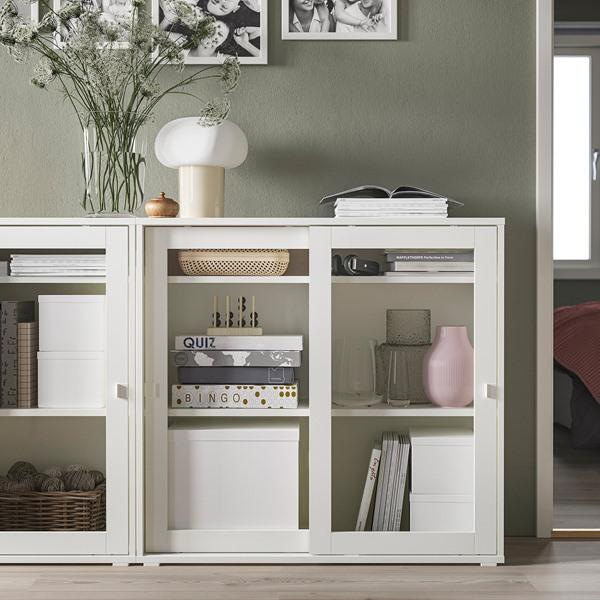 [IKEA/イケア/通販]VIHALS ヴィーハルスキャビネット ガラス引き戸付き, ホワイト,95x37x90 cm[FE](60542877) |  | 01