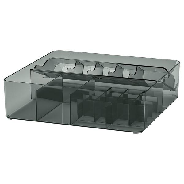[IKEA/イケア/通販]VISSLAAN ヴィッスラオンボックス 仕切り付き, グレー,32x31x9 cm[C](60562120) | 