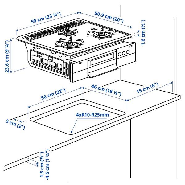 [IKEA/イケア/通販]FROASA フロオーサ都市ガス 13A12A コンロ マルチグリル付き,60 cm[H](60570610) |  | 06
