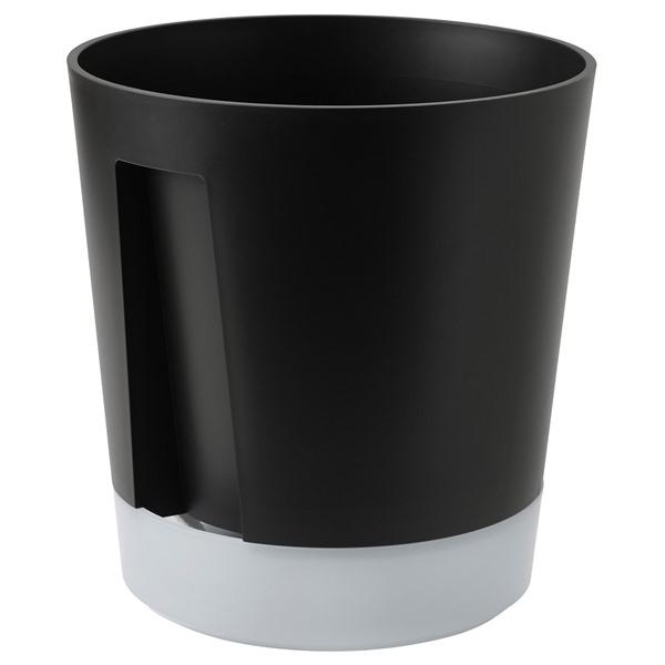 [IKEA/イケア/通販]VARDTRAD ヴォルドトレド自動水やり機能付き植木鉢, 室内/屋外用 透明/チャコール,24 cm[BC](60570870) | 
