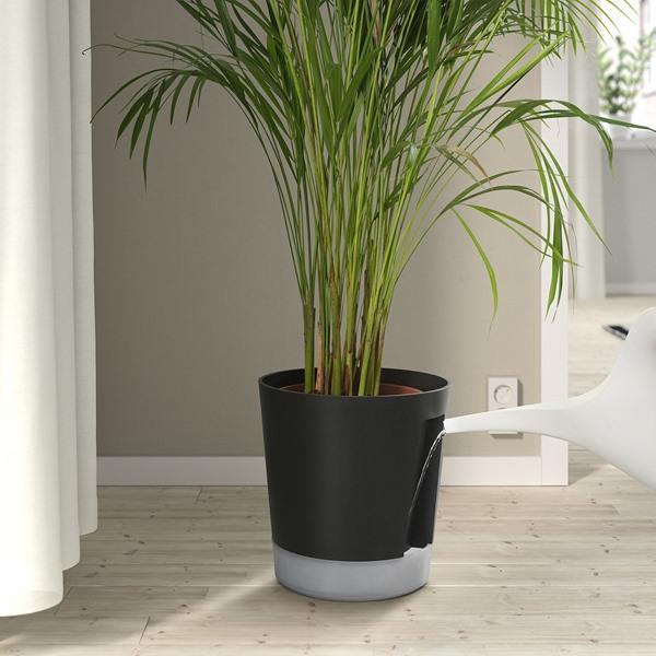 [IKEA/イケア/通販]VARDTRAD ヴォルドトレド自動水やり機能付き植木鉢, 室内/屋外用 透明/チャコール,24 cm[BC](60570870) |  | 01
