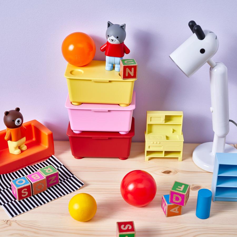 [IKEA/イケア/通販]GLIS グリース ふた付きボックス, レッド ピンク/イエロー, 17x10 cm[A](60604115) |  | 01