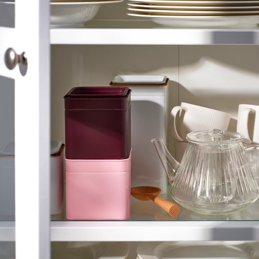 [IKEA/イケア/通販]BLOMNING ブロムニング 缶 ふた付き, ブラウンレッド/ピンク コーヒー/紅茶用, 10x10x10 cm[A](60611154) |  | 03