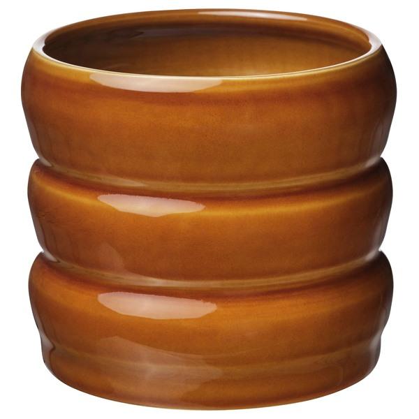 [IKEA/イケア/通販]HASSELBUKETT ハッセルブケット鉢カバー, 室内/屋外用/ブラウンイエロー,12 cm[A](60621822) | 