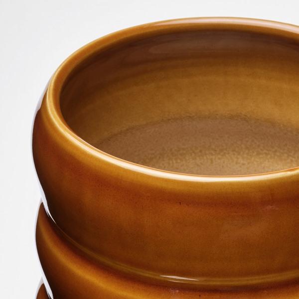 [IKEA/イケア/通販]HASSELBUKETT ハッセルブケット鉢カバー, 室内/屋外用/ブラウンイエロー,12 cm[A](60621822) |  | 01