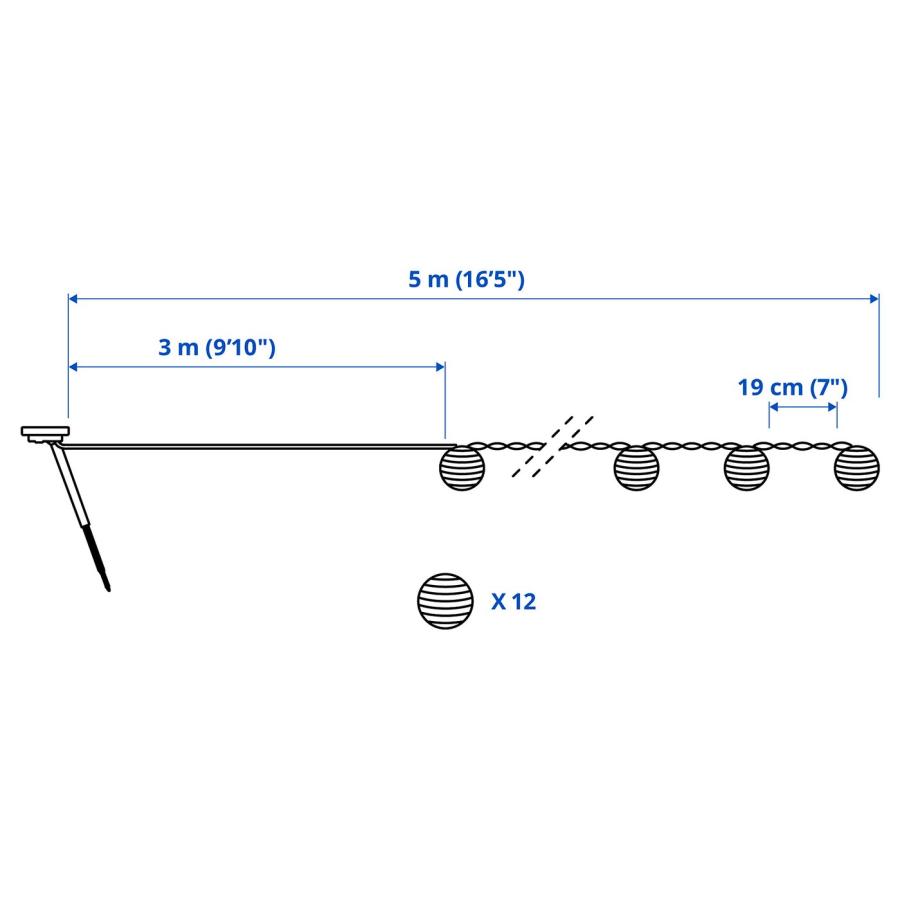 [IKEA/イケア/通販]SOLVINDEN ソルヴィンデン LEDライトチェーン 全12球, 太陽電池式 屋外用/レッド ストライプ[A](00615174) |  | 05
