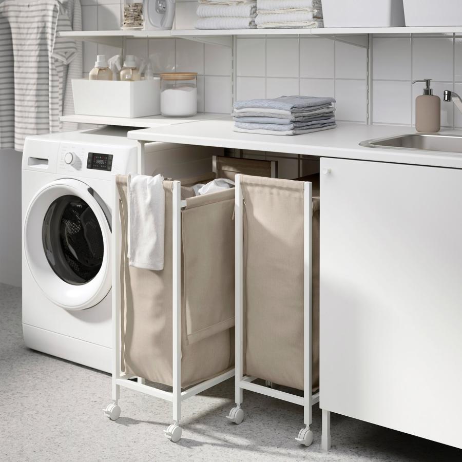 [IKEA/イケア/通販]ENHET エーンヘート ランドリーバッグ キャスター付き, ホワイト, 80 l[D](00618728) |  | 01