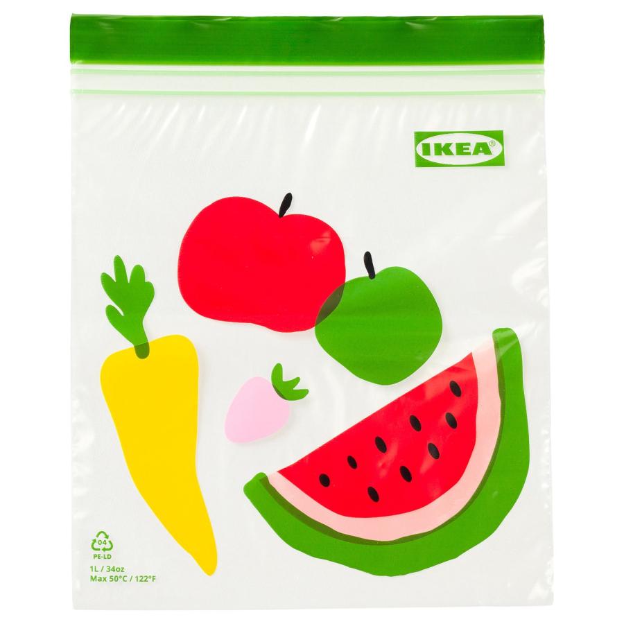 [IKEA/イケア/通販]ISTAD イースタード フリーザーバッグ, 果物/野菜 模様 グリーン, 1 l[A](00624606) | 