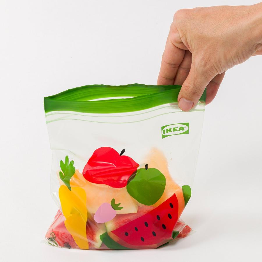 [IKEA/イケア/通販]ISTAD イースタード フリーザーバッグ, 果物/野菜 模様 グリーン, 1 l[A](00624606) |  | 02