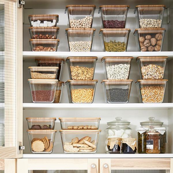[IKEA/イケア/通販]IKEA 365+保存容器 ふた付き, 正方形 ガラス/竹,600 ml[AA](69269114) |  | 04