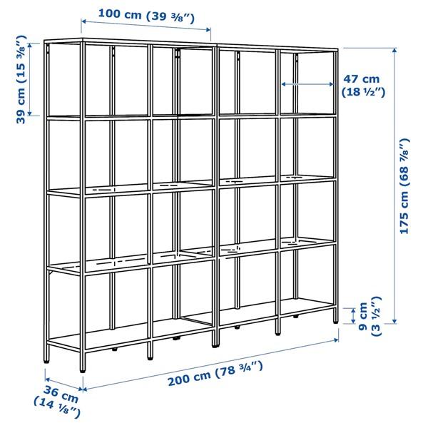 【IKEA/イケア/通販】VITTSJO ヴィットショー 収納コンビネーション, ブラックブラウン/ガラス,…[KK](69294533) |  | 01