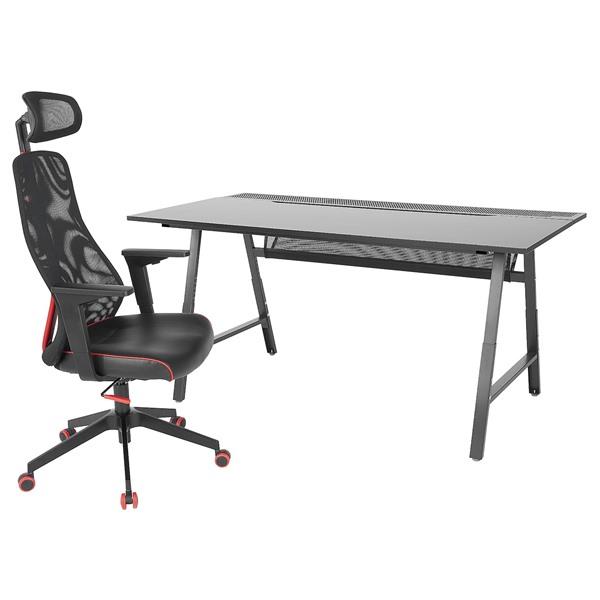 【IKEA/イケア/通販】UTESPELARE ウーテスペラレ / MATCHSPEL マッチスペル ゲーミングデスク＆チェア, ブラック…[KG](69407295) | 